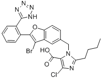 CAS#: 145781-32-4， 3-[[3-Bromo-2-[2-(2H-Tetrazol-5-Yl)Phenyl]-1-Benzofuran-5-Yl]Methyl]-2-Butyl-5-Chloroimidazole-4-Carboxylic Acid