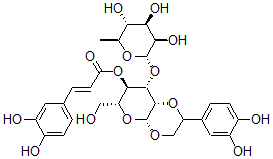 CAS#: 145985-09-7， [(4aR,6R,7R,8S,8aS)-2-(3,4-Dihydroxyphenyl)-6-(Hydroxymethyl)-8-[(2S,3R,4R,5R,6S)-3,4,5-Trihydroxy-6-Methyloxan-2-Yl]Oxy-3,4a,6,7,8,8a-Hexahydro-2H-Pyrano[6,5-b][1,4]Dioxin-7-Yl] (E)-3-(3,4-Dihydroxyphenyl)Prop-2-Enoate
