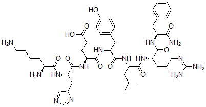CAS#: 146269-94-5， L-Lysyl-L-histidyl-L-alpha-glutamyl-L-tyrosyl-L-leucyl-L-arginyl-L-Phenylalaninamide