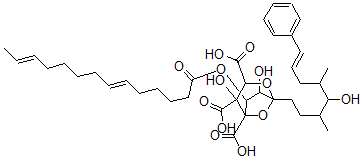 CAS#: 146389-61-9， 2,6-Dihydroxy-5-[(E)-4-Hydroxy-3,5-Dimethyl-8-Phenyloct-7-Enyl]-7-[(6E,12E)-Tetradeca-6,12-Dienoyl]Oxy-4,8-Dioxabicyclo[3.2.1]Octane-1,2,3-Tricarboxylic Acid