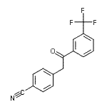 structure of CAS# 146653-56-7, 4-{2-Oxo-2-[3-(Trifluoromethyl)Phenyl]Ethyl}Benzonitrile;2-(4-Cyanophenyl)-3'-trifluoromethylacetophenone;4-[2-oxo-2-[3-(trifluoromethyl)phenyl]ethyl]benzonitrile;MFCD02260754