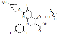 CAS#: 146836-84-2， 7-[(1R,5S)-6-Amino-3-Azabicyclo[3.1.0]Hexan-3-Yl]-1-(2,4-Difluorophenyl)-6-Fluoro-4-Oxo-1,8-Naphthyridine-3-Carboxylic Acid Mesilate