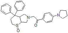 CAS#: 146862-49-9， 2-[1-Oxo-4,4-Di(Phenyl)-2,3,4a,5,7,7a-Hexahydrothiopyrano[3,2-c]Pyrrol-6-Yl]-1-(4-Pyrrolidin-1-Ylphenyl)Ethanone