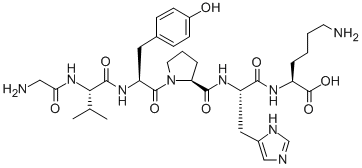 CAS#: 146935-77-5， (2S)-6-Amino-2-[[(2S)-2-[[(2S)-1-[(2S)-2-[[(2S)-2-[(2-Aminoacetyl)Amino]-3-Methylbutanoyl]Amino]-3-(4-Hydroxyphenyl)Propanoyl]Pyrrolidine-2-Carbonyl]Amino]-3-(3H-Imidazol-4-Yl)Propanoyl]Amino]Hexanoic Acid
