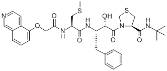 CAS#: 147318-81-8， (4R)-N-Tert-Butyl-3-[(2S,3S)-2-Hydroxy-3-[[(2R)-2-[(2-Isoquinolin-5-Yloxyacetyl)Amino]-3-Methylsulfanylpropanoyl]Amino]-4-Phenylbutanoyl]-1,3-Thiazolidine-4-Carboxamide