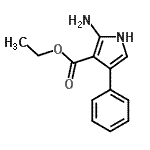 结构式 CAS# 147353-77-3, 乙基2-氨基-4-苯基-1H-吡咯-3-羧酸酯