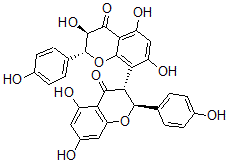 CAS#: 14736-58-4， (2R,3R)-8-[(2S,3R)-5,7-Dihydroxy-2-(4-hydroxyphenyl)-4-keto-chroman-3-yl]-3,5,7-trihydroxy-2-(4-hydroxyphenyl)chroman-4-one