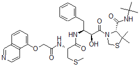 CAS#: 147384-69-8， (4R)-N-Tert-Butyl-3-[(2S,3S)-2-Hydroxy-3-[[(2R)-2-[(2-Isoquinolin-5-Yloxyacetyl)Amino]-3-Methylsulfanylpropanoyl]Amino]-4-Phenylbutanoyl]-5,5-Dimethyl-1,3-Thiazolidine-4-Carboxamide