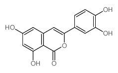 CAS 登录号：147666-81-7， 3-(3,4-二羟基苯基)-6,8-二羟基异苯并吡喃-1-酮