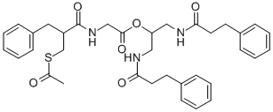 CAS#: 147879-85-4， 1,3-Bis(3-Phenylpropanoylamino)Propan-2-Yl 2-[[2-(Acetylsulfanylmethyl)-3-Phenylpropanoyl]Amino]Acetate
