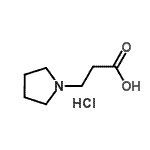 structure of CAS# 14788-14-8, 3-(1-Pyrrolidinyl)Propanoic Acid Hydrochloride (1:1);1-pyrrolidinepropanoic acid, hydrochloride;3-(pyrrolidin-1-yl)propanoic acid hydrochloride;3-(Pyrrolidin-1-yl)-propionic acid hydrochloride