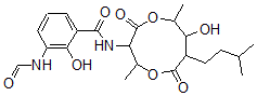 CAS#: 148163-08-0， 3-Formamido-2-Hydroxy-N-[7-Hydroxy-2,6-Dimethyl-8-(3-Methylbutyl)-4,9-Dioxo-1,5-Dioxonan-3-Yl]Benzamide