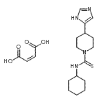 结构式 CAS# 148440-81-7, N-环己基-4-(1H-咪唑-5-基)-1-哌啶硫代甲酰胺(2Z)-2-丁烯二酸酯(1:1)