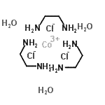 structure of CAS# 14883-80-8, Cobalt(3+) Chloride - 1,2-Ethanediamine Hydrate (1:3:3:3)