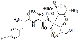CAS 登录号：148832-06-8， (2R,5S)-5-氨基-2-[[(2S)-2-[[(2S)-2-氨基-3-(4-羟基苯基)丙酰]氨基]-3-羟基丙酰基]-膦酰氨基]-2-[(2S)-2-氨基-3-羟基丙酰基]-4-氧代-3-膦酰己酸