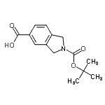structure of CAS# 149353-71-9, 2-{[(2-Methyl-2-Propanyl)Oxy]Carbonyl}-5-Isoindolinecarboxylic Acid;2-(TERT-BUTOXYCARBONYL)ISOINDOLINE-5-CARBOXYLICACID;2-[(tert-<wbr>butoxy)ca<wbr>rbonyl]-2<wbr>,3-dihydr<wbr>o-1H-isoi<wbr>ndole-5-c<wbr>arboxylic<wbr> acid;2-[(tert-butyl)oxycarbonyl]isoindoline-5-carboxylic acid