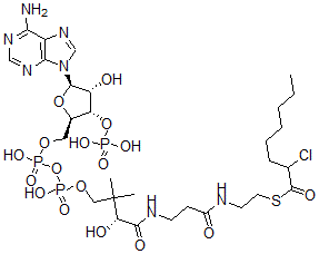 CAS#: 149542-21-2， S-[2-[3-[[(2R)-4-[[[(2R,3S,4R,5R)-5-(6-Aminopurin-9-Yl)-4-Hydroxy-3-Phosphonooxyoxolan-2-Yl]Methoxy-Hydroxyphosphoryl]Oxy-Hydroxyphosphoryl]Oxy-2-Hydroxy-3,3-Dimethylbutanoyl]Amino]Propanoylamino]Ethyl] 2-Chlorooctanethioate