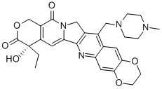 CAS#: 149882-10-0， (8S)-8-Ethyl-2,3-dihydro-8-hydroxy-15-((4-methyl-1-piperazinyl)methyl)-11H-1,4-Dioxino(2,3-g)pyrano(3',4':6,7)indolizino(1,2-b)quinoline-9,12(8H,14H)-dione