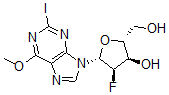 CAS 登录号:150863-85-7, (2R,3R,4R,5R)-4-氟-2-(羟基甲基)-5-(2-碘-6-甲氧基嘌呤-9-基)四氢呋喃-3-醇