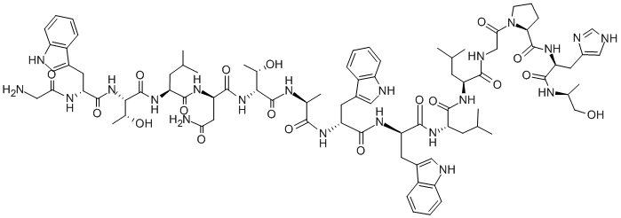 CAS#: 150940-97-9， Glycyl-L-Tryptophyl-L-Threonyl-L-Leucyl-L-Asparaginyl-D-Threonyl-L-Alanyl-D-Tryptophyl-D-Tryptophyl-L-Leucyl-L-Leucylglycyl-L-Prolyl-N-[(1S)-2-Hydroxy-1-Methylethyl]-L-Histidinamide