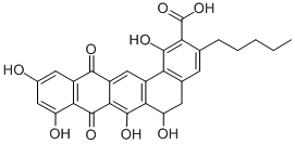CAS#: 151013-37-5， (-)-5,6,8,13-Tetrahydro-8,13-Dioxo-1,6,7,9,11-Pentahydroxy-3-Pentyl-Benzo(a)Naphthacene-2-Carboxylic Acid