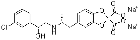 CAS#: 151126-84-0， Disodium 5-[(2R)-2-{[(2R)-2-(3-Chlorophenyl)-2-Hydroxyethyl]Amino}Propyl]-1,3-Benzodioxole-2,2-Dicarboxylate