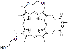 CAS#: 151337-74-5， 2,4-Di-(2-hydroxyethoxy)ethyl-deuteroporphyrin IX
