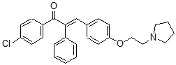 CAS#: 15272-64-7， 4-Chloro-alpha-Phenyl-4'-[2-(1-Pyrrolidinyl)Ethoxy]Chalcone