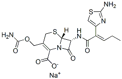 CAS#: 152824-70-9， Sodium (6R,7R)-7-[[(E)-2-(2-Amino-1,3-Thiazol-4-Yl)Pent-2-Enoyl]Amino]-3-(Carbamoyloxymethyl)-8-Oxo-5-Thia-1-Azabicyclo[4.2.0]Oct-2-Ene-2-Carboxylate