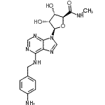 structure of CAS# 152918-26-8, (2S,3S,4R,5R)-5-{6-[(4-Aminobenzyl)Amino]-9H-Purin-9-Yl}-3,4-Dihydroxy-N-Methyltetrahydro-2-Furancarboxamide;AB-MECA;N6-(4-Ami<wbr>nobenzyl)<wbr>-9-[5-(me<wbr>thylcarbo<wbr>nyl)-β-D-<wbr>ribofuran<wbr>osyl]aden<wbr>ine;N6-(4-Aminobenzyl)-N-methylcarboxamidoadenosine