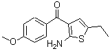 CAS 登录号：153195-01-8， (2-氨基-5-乙基-3-噻吩基)(4-甲氧基苯基)甲酮