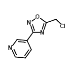 structure of CAS# 15328-03-7, 3-[5-(Chloromethyl)-1,2,4-Oxadiazol-3-Yl]Pyridine;3-(5-Chloromethyl-[1,2,4]oxadiazol-3-yl)pyridine;3-(5-CHLOROMETHYL-[1,2,4]OXADIAZOL-3-YL)-PYRIDINE;3-[5-(chloromethyl)-1,2,4-oxadiazol-3-yl]pyridine