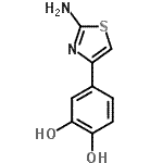structure of CAS# 15386-52-4, 4-(2-Amino-1,3-Thiazol-4-Yl)-1,2-Benzenediol;4-(2-amino-1,3-thiazol-4-yl)-1,2-benzenediol;4-(2-aminothiazol-4-yl)benzene-1,2-diol;4-(2-Amino-thiazol-4-yl)-benzene-1,2-diol