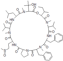 CAS#: 153954-71-3， 12-Butan-2-Yl-15-(2-Hydroxypropan-2-Yl)-4,10,16,22-Tetramethyl-18-(2-Methylpropyl)-24-(2-Methylsulfinylethyl)-3,6-Bis(Phenylmethyl)-9,21-Di(Propan-2-Yl)-13-Oxa-1,4,7,10,16,19,22,25-Octazabicyclo[25.3.0]Triacontane-2,5,8,11,14,17,20,23,26-Nonone