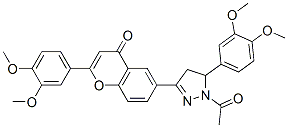 CAS#: 154185-86-1， 6-[1-Acetyl-5-(3,4-Dimethoxyphenyl)-4,5-Dihydropyrazol-3-Yl]-2-(3,4-Dimethoxyphenyl)Chromen-4-One