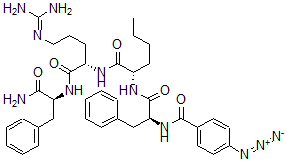 CAS#: 154447-48-0， N-[(2S)-1-[[(2S)-1-[[(2S)-1-[[(2S)-1-Amino-1-Oxo-3-Phenylpropan-2-Yl]Amino]-5-(Diaminomethylideneamino)-1-Oxopentan-2-Yl]Amino]-1-Oxohexan-2-Yl]Amino]-1-Oxo-3-Phenylpropan-2-Yl]-4-Azidobenzamide