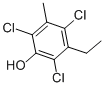 structure of CAS# 15460-04-5, 2,4,6-Trichloro-3-Ethyl-5-Methyl-Phenol;2,4,6-Trichloro-3-Ethyl-5-Methyl-Phenol;Nsc63353