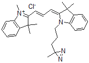 CAS#: 154644-22-1， (2Z)-3,3-Dimethyl-1-[3-(3-Methyldiazirin-3-Yl)Propyl]-2-[(E)-3-(1,3,3-Trimethylindol-1-Ium-2-Yl)Prop-2-Enylidene]Indole Chloride
