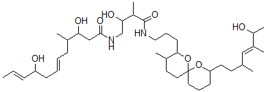 CAS#: 155660-92-7， (6E,10E)-3,9-Dihydroxy-N-[2-Hydroxy-4-[3-[8-[(E)-6-Hydroxy-3,5-Dimethylhept-4-Enyl]-3-Methyl-1,7-Dioxaspiro[5.5]Undecan-2-Yl]Propylamino]-3-Methyl-4-Oxobutyl]-4-Methyldodeca-6,10-Dienamide