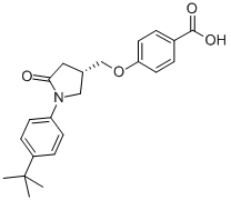 structure of CAS# 155730-92-0, 4-[[(3S)-1-[4-(1,1-Dimethylethyl)Phenyl]-5-Oxo-3-Pyrrolidinyl]Methoxy]-Benzoic Acid