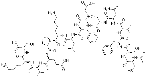 CAS#: 155773-76-5， N-Acetyl-L-Cysteinyl-L-Seryl-L-Phenylalanyl-L-Valyl-L-Asparaginyl-L-Seryl-L-alpha-Glutamyl-L-Phenylalanyl-L-Leucyl-L-Lysyl-L-Prolyl-L-alpha-Glutamyl-L-Valyl-L-Lysyl-L-Serine