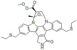 CAS#: 156177-65-0， (9S-(9alpha,10beta,12alpha))-5,16-bis((ethylthio)methyl)-2,3,9,10,11,12-hexahydro-10-hydroxy-9-methyl-1-oxo-9,12-Epoxy-1H-diindolo(1,2,3-fg:3',2',1'-kl)pyrrolo(3,4-i)(1,6)benzodiazocine-10-carboxylic acid methyl ester