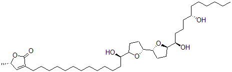 CAS#: 156199-51-8， (5S)-3-[(13R)-13-[(5R)-5-[(2R,5R)-5-[(1R,5S)-1,5-Dihydroxyundecyl]Oxolan-2-Yl]Oxolan-2-Yl]-13-Hydroxytridecyl]-5-Methyl-5H-Furan-2-One