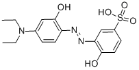 structure of CAS# 1563-01-5, 5-Sulfo-4'-Diethylamino-2,2'-Dihydroxyazobenzene;3-[(2Z)-2-(4-Diethylamino-6-Oxo-1-Cyclohexa-2,4-Dienylidene)Hydrazinyl]-4-Hydroxybenzenesulfonic Acid;3-[(2E)-2-(4-Diethylamino-6-Oxo-1-Cyclohexa-2,4-Dienylidene)Hydrazinyl]-4-Hydroxybenzenesulfonic Acid;3-[N'-(4-Diethylamino-6-Oxo-1-Cyclohexa-2,4-Dienylidene)Hydrazino]-4-Hydroxy-Benzenesulfonic Acid