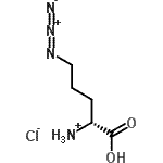 structure of CAS# 156463-09-1, (1R)-4-Azido-1-Carboxy-1-Butanaminium Chloride;156463-09-1net;H-Orn(N3).HCl