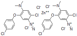 CAS#: 15663-61-3， 2-Chloro-5-(4-Chlorophenoxy)-4-Dimethylaminobenzenediazonium Tetrachlorozincate (2:1)