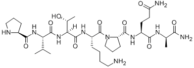 CAS 登录号：157476-77-2， (2S)-2-[[(2S)-1-[(2S)-6-氨基-2-[[(2S,3R)-3-羟基-2-[[(2S)-3-甲基-2-[[(2S)-吡咯烷-2-羰基]氨基]丁酰基]氨基]丁酰基]氨基]己酰]吡咯烷-2-羰基]氨基]-N-[(2R)-1-氨基-1-氧代丙烷-2-基]戊烷二酰胺
