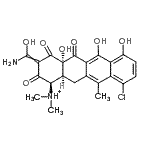 结构式 CAS# 158018-53-2, (1R,4aS,12aS)-3-[氨基(羟基)亚甲基]-10-氯-4A,6,7-三羟基-N,N,11-三甲基-2,4,5-三氧代-1,2,3,4,4A,5,12,12A-八氢-1-并四苯铵