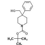 structure of CAS# 158144-85-5, 2-Methyl-2-Propanyl 4-(Hydroxymethyl)-4-Phenyl-1-Piperidinecarboxylate;tert-buty<wbr>l 4-(hydr<wbr>oxymethyl<wbr>)-4-pheny<wbr>lpiperidi<wbr>ne-1-carb<wbr>oxylate;Tert-butyl 4-(hydroxymethyl)-4-phenylpiperidine-1-carboxylate, >95%