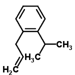 结构式 CAS# 1587-06-0, 1-烯丙基-2-异丙基苯